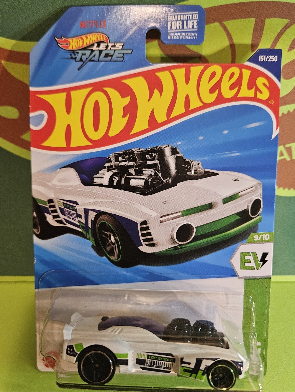 HotWheels Rodger Dodger 2.0 White, Green & Black EV Racer